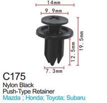 Клипса для крепления внутренней обшивки а/м GM пластиковая, 100 шт Forsage C0175(GM)