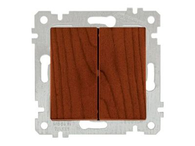 Выключатель 2-клав., скрытый, без рамки, пруж. зажим, вишня, RITA, 10 A, 250 V, IP 20, Mutlusan 22004020156