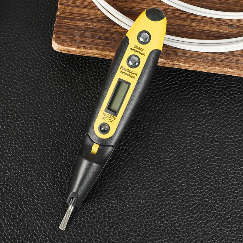 Индикаторная отвертка-тестер Deli YS EDL8005, 12-250 В, цифровая, желтый, черный
