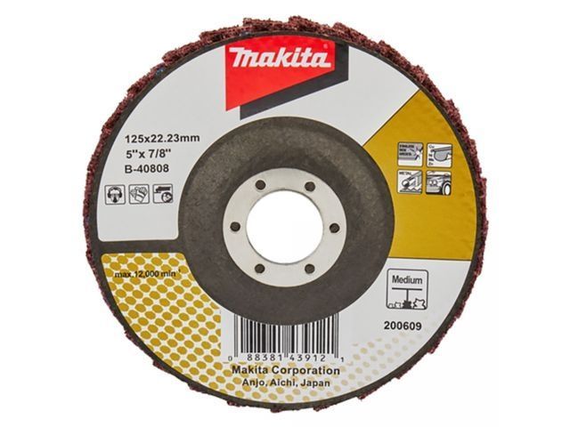 Полировальный круг лепестковый 125x22,23 мм, стекловолокно, угловой, сред. полир-ка Makita B-40808