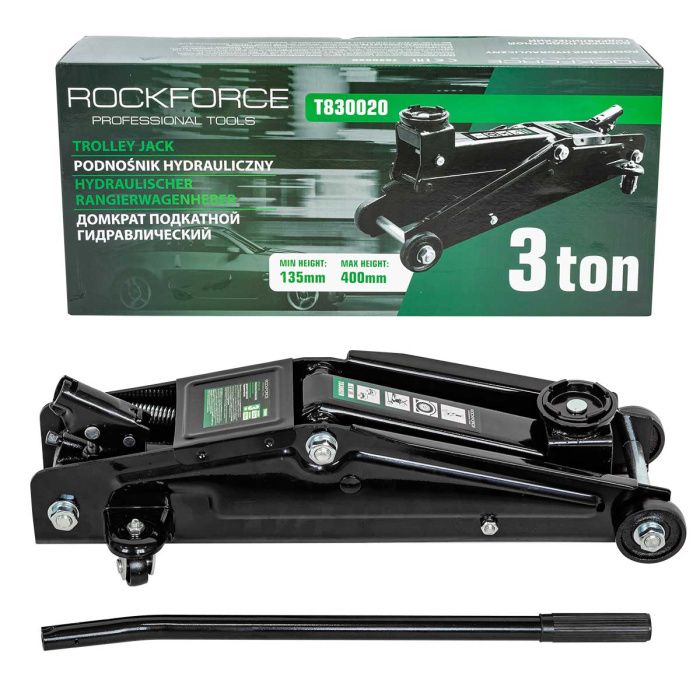 Домкрат подкатной гидравлический 3 т, 135-400 мм RockForce RF-T830020