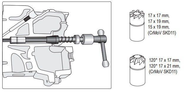Набор инструмента с торцевыми головками-шарошками для ручной очистки гнезд Yato YT-17625