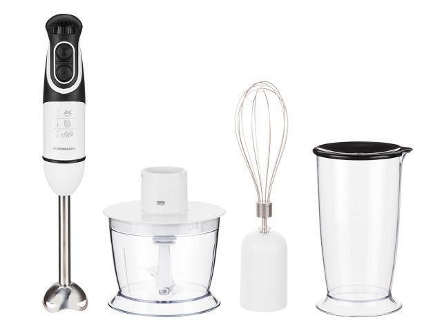 Блендер погружной AHB-542, 900 Вт, регул.скор., венчик, измельчитель, стакан NORMANN AHB-542