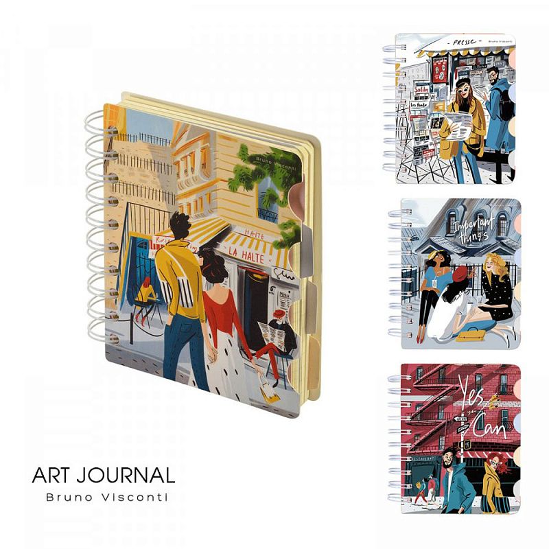 Блокнот "Art Journal", A6, 120 листов, клетка, линейка, точка, ассорти