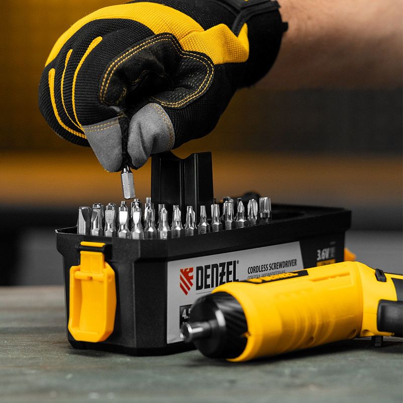 Отвертка аккумуляторная CSH-3.6, 54 биты, Li-Ion, 3,6 В Denzel 26004