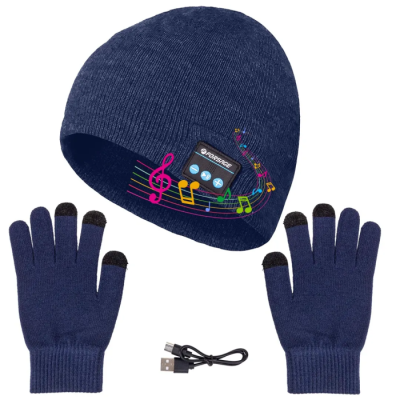 Шапка 20х22 см, перчатки, темно-синий Forsage F-111(Dark Blue)