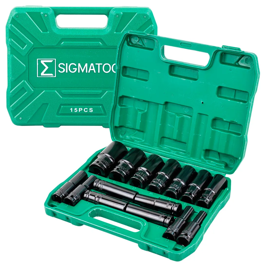 Набор ударных головок глубоких 8-32 мм 15 пр. 1/2'' 6-гр. SIGMATOOL Sigmatool-4157-5MPB