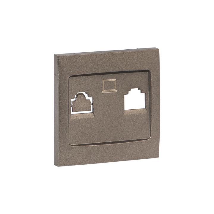 Валенсия лицевая панель розетки RJ-45 2-местная графит EKF PROxima ESK02-L-035-60