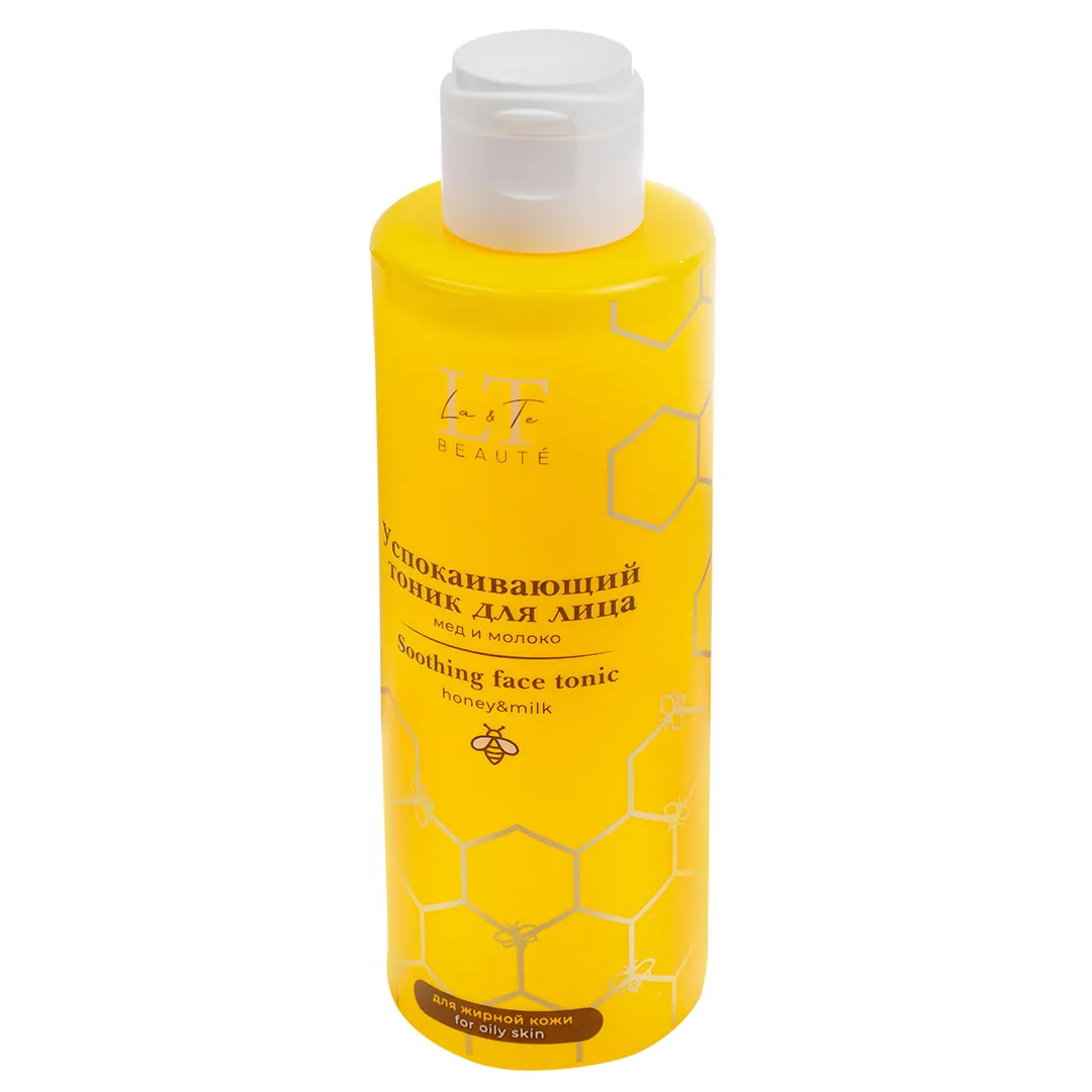 Успокаивающий тоник для лица мед и молоко для жирной кожи La and Te beaute LT-1213