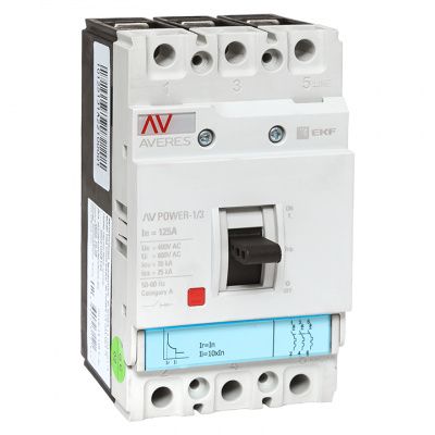 Автоматический выключатель AV POWER-1/3 125А 35kA TR EKF AVERES mccb-13-125-TR-av