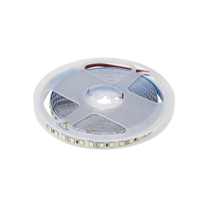Лента светодиодная 9,6W/m, 24V, 8мм, 2835, 120 д/м, IP20, холодный белый, 6000K, CRI>70, 950 Lm, 5м, TE 110592