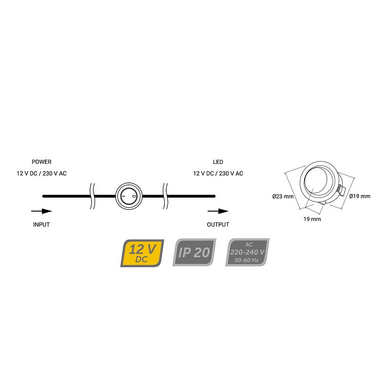 Выключатель врезной белый AKS 27973