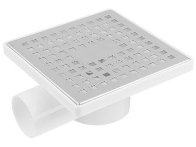 Сливной трап горизонтальный D 50, с сухим затвором, решетка нерж. 150х150 мм, AV Engineering AVE5015152