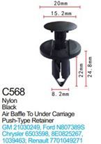 Клипса для крепления внутренней обшивки а/м GM пластиковая, 100 шт Forsage C0568(GM)