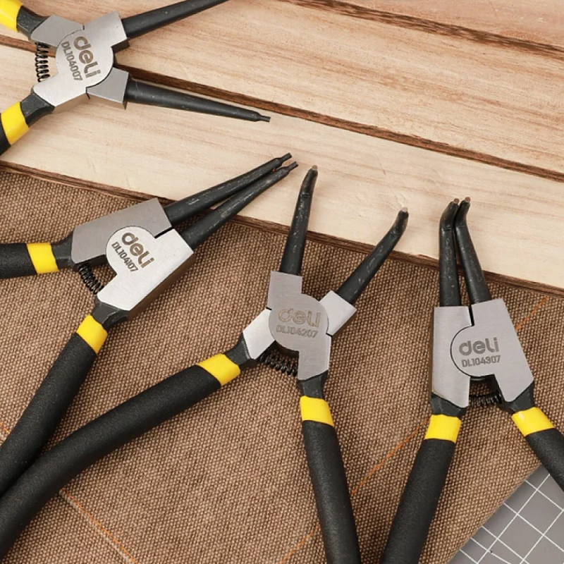 Съемник стопорных колец 180 мм, прямой, на сжим Deli YS EDL104007