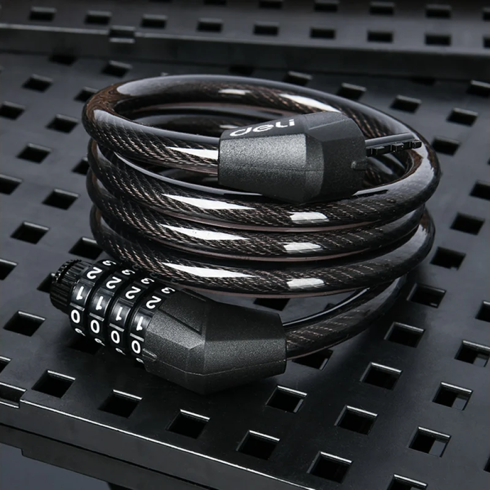 Замок тросовый велосипедный Deli YS EDL508051, 10 x 1200 мм, кодовый