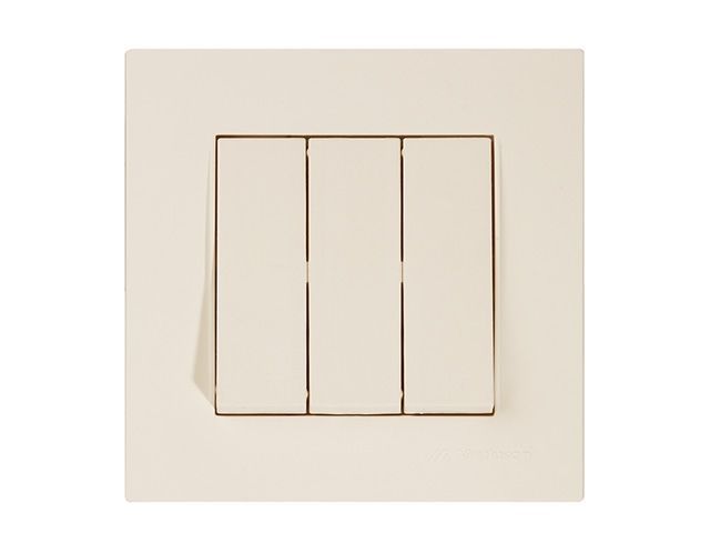 Выключатель 3- клав., скрытый, пруж. зажим, кремовый, RITA, 10 A, 250 V, IP 20, Mutlusan 22204090102