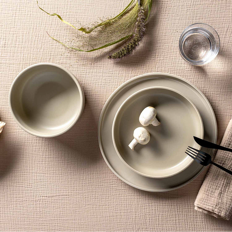 Тарелка керамическая "ROMA", 20 см, бежевый