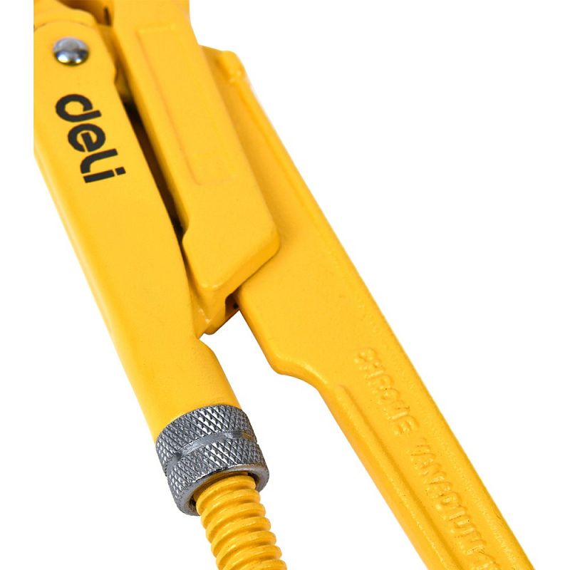 Ключ трубный Deli YS EDL105155 1,5, раскрытие губок, 55 мм, желтый