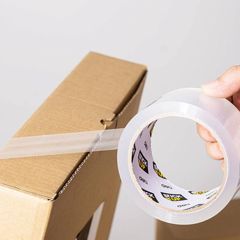 Клейкая лента упаковочная"Deli", 48х91,5 мм/м, 45 мкм, прозрачная