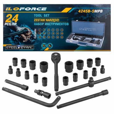Набор ударных инструментов 24 пр. 1/2'' 6-гр. ILOforce IF-4245B-5MPB