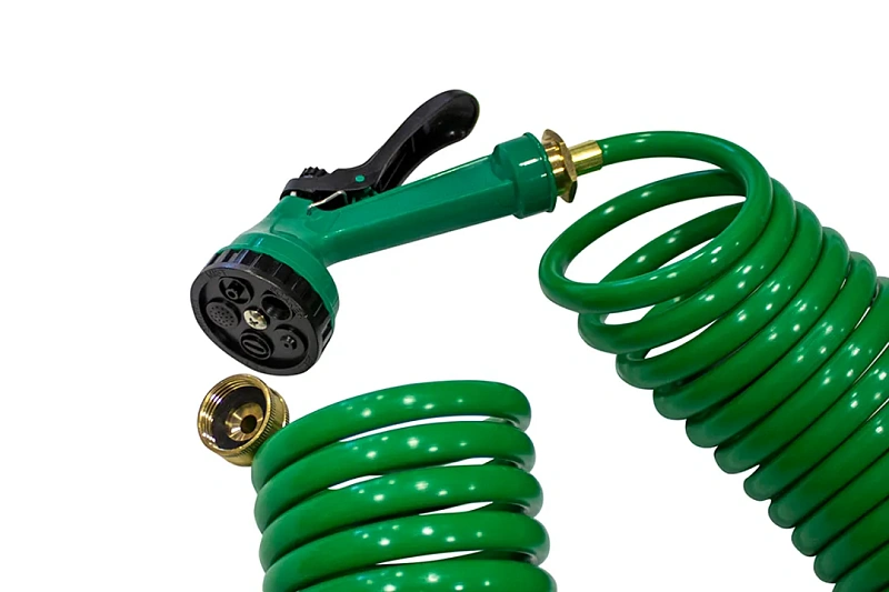 Шланг витой садовый ПВХ 12 ммх15 м в комплекте с пистолетом-распылителем WMC TOOLS WMC-TG7106004-15M