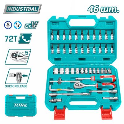 Набор инструментов 46 пр 1/4" 6-гр TOTAL TTHT141462