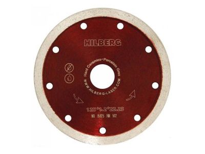 Алмазный круг 125х22,23 мм по керамике сплошн.ультратонкий HILBERG HM502