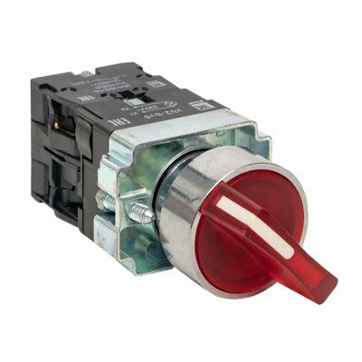Переключатель BD21 2P c красной подсветкой 24В NO EKF PROxima xb2-bk21-r-24