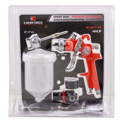 Краскораспылитель с регулятором давления и дополнительной дюзой EVERFORCE EF-W-827-14