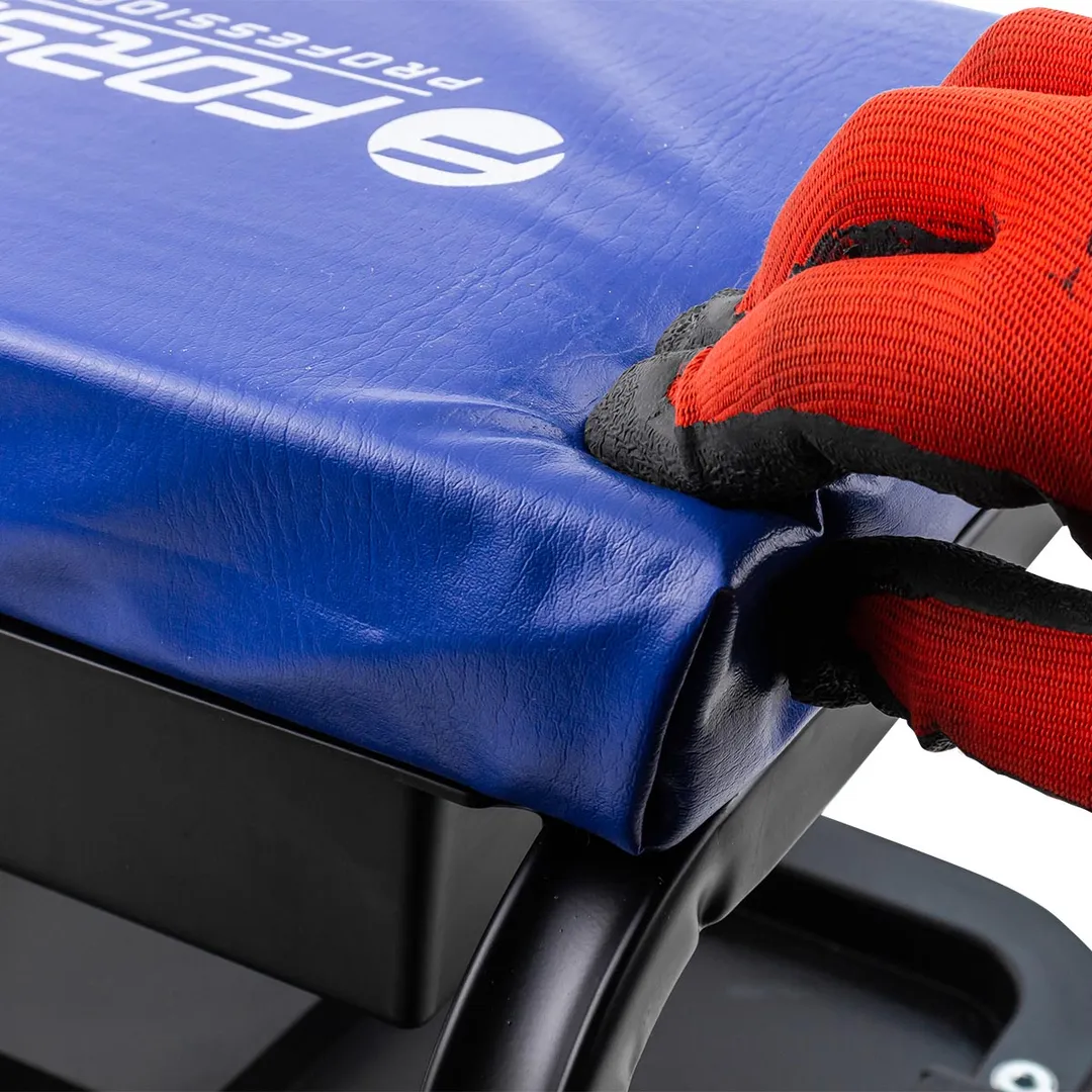 Стул автослесаря с инструментальной полкой на колесах 220х375 мм Forsage F-TR6301