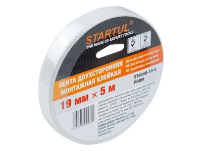 Лента двухсторонняя монтажная клейк. 19ммх5м STARTUL PROFI ST9048-19-5