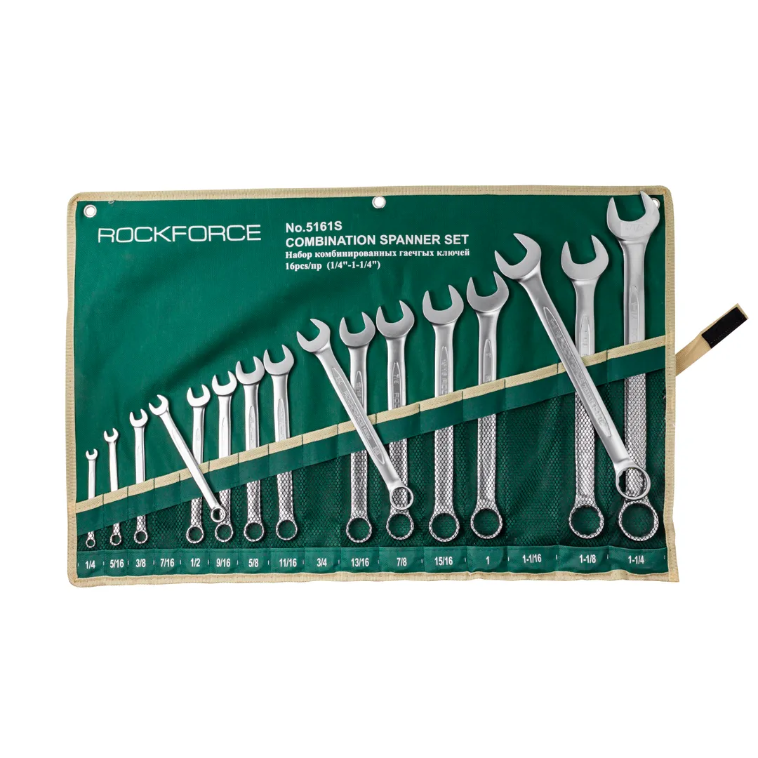 Набор ключей комбинированных дюймовых 16 пр. 1/4"-1-1/4" RockForce RF-5161S