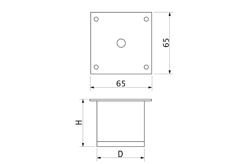 Опора мебельная мет. d50 h50 с регул. сатин AKS 11070