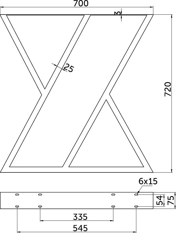 Подстолье STELLARO h720, черный, 1 упак 2 шт., AKS 124237