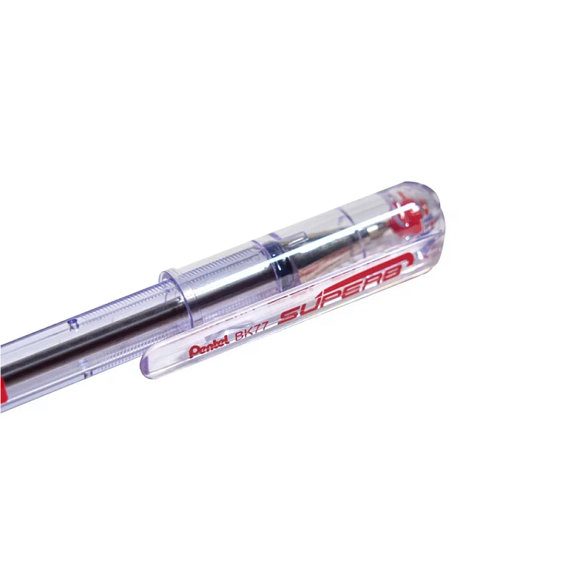 Ручка шариковая "ВК 77", 0.7 мм, прозрачный, стерж. красный