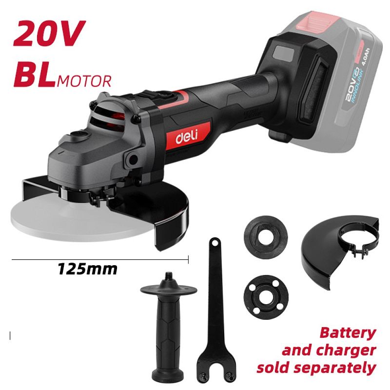 Шлифмашина угловая Deli RS EDE-JM20-2, без аккумуляторов и ЗУ
