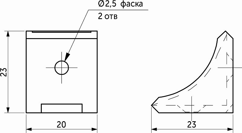 Уголок пластиковый радиусный 24*24 ваниль 7, уп/500шт, AKS 78110