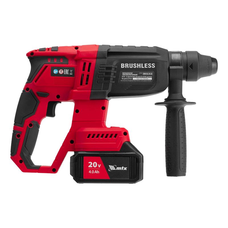 Перфоратор аккумуляторный бесщет. RHB-BL-20-26, 3 Дж, Li-Ion, 20 В MTX 26780