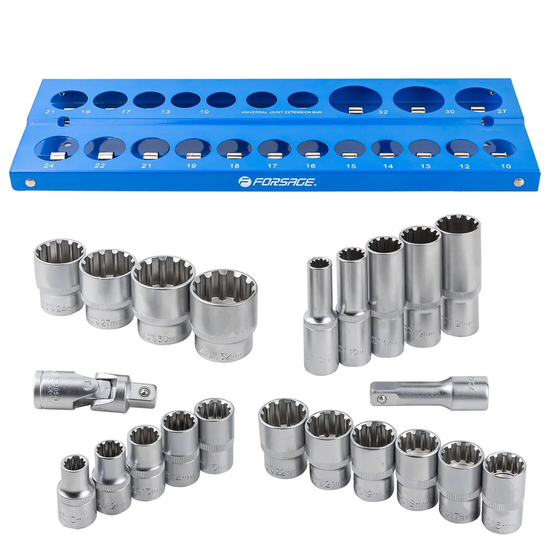 Набор головок, 22 пр., 1/2'', 6-гр. Forsage F-50221(Q)(6)