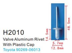 Клипса для крепления внутренней обшивки а/м Тойота аллюминиевая 100 шт Forsage F-H2010(Toyota)