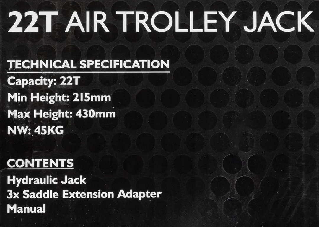 Домкрат пневмогидравлический подкатной 22 т, 215-430 мм JCB JCB-TQ22001