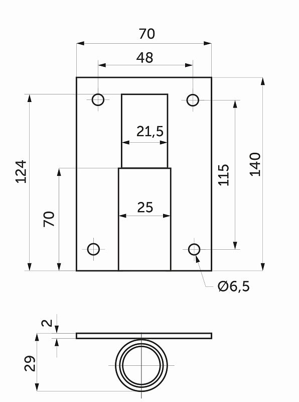 Держатель вешалки трубы d25 527A (527U), хром AKS 95529