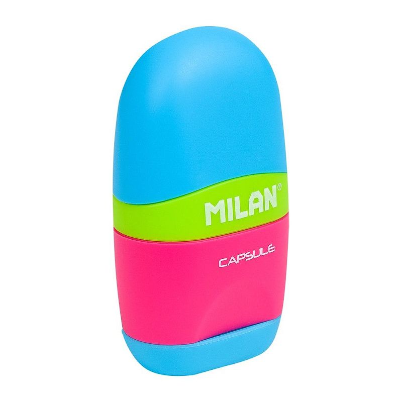 Ластик-точилка Milan "Capsule Mix", 1 отверстие, с контейнером
