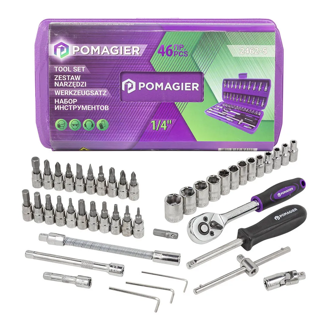 Набор инструментов 46 пр. 1/4'', 6-гр. POMOGIER Pom-2462-5