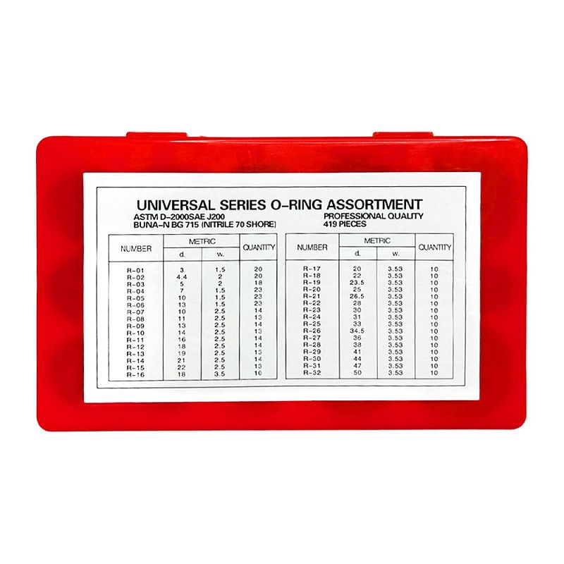 Комплект универсальных уплотнительных колец 419 предметов метрический Horex GTY1190