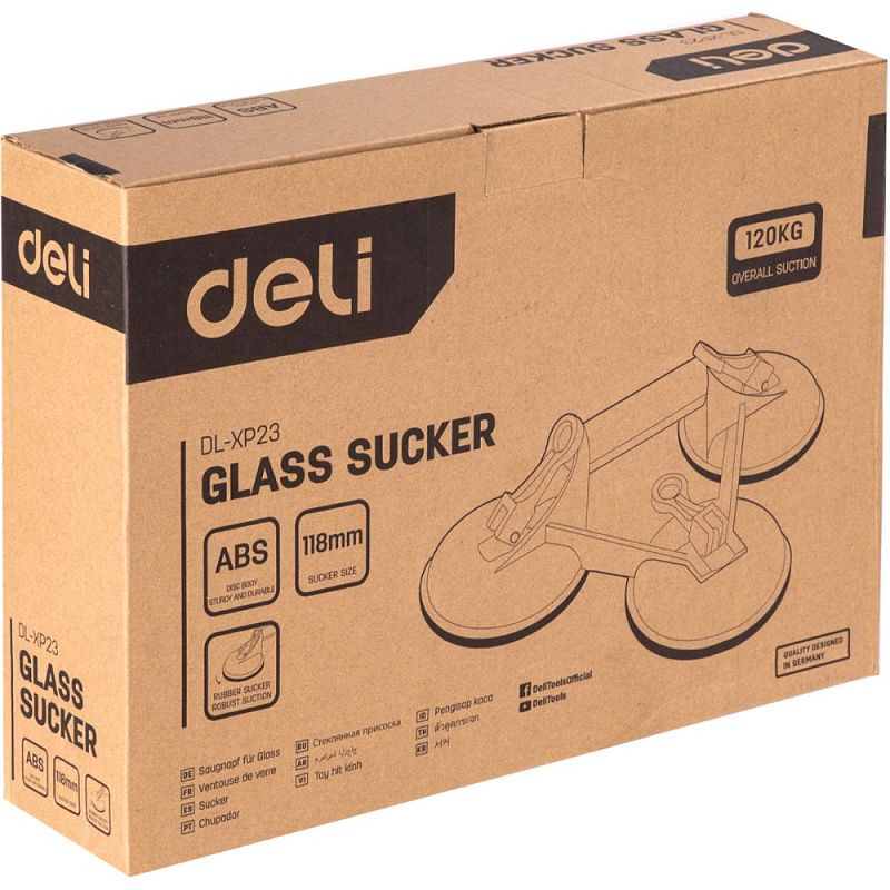 Стеклодомкрат Deli YS EDL-XP23, тройной, до 120 кг, желтый