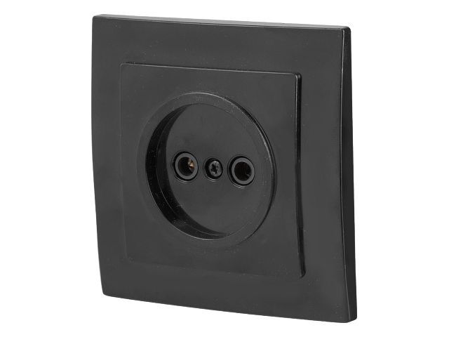 Розетка 1-ая, скрытая, б/з черная, RS 16-131 Ч Юпитер JP7423-02
