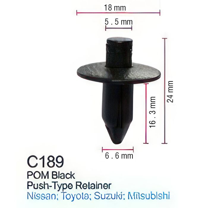 Клипса для крепления внутренней обшивки а/м Ниссан пластиковая, 100 шт Forsage C0189Dark Brown(Nissan)