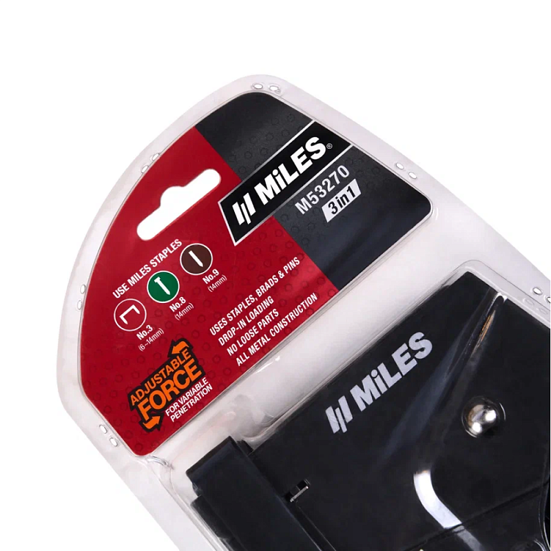 Степлер скобозабивной MILES M53270/T 3-в-1